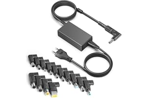 HKY 19V Cargador Universal para PC Portatil Notebook Laptop 19V 3.42A 3.16A 2.37A 2.1A 1.8A 1.5A Adaptador con 15 Tips para HP LG Acer ASUS Sony Toshiba Lenovo IBM Samsung Gateway Medion Fujitsu