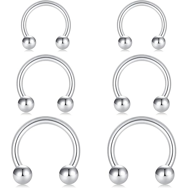 10 stuks gebogen barbell piercing wenkbrauwen lip septum rook 1,2 mm