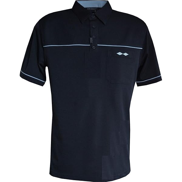 Tom Hagan Men's Single Jersey Polyester Golf Polo with Breast Pocket Short  Sleeve Tailored Collar (Navy, Medium, m) : Amazon.co.uk: Fashion