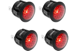 EMSEA 4pcs Rouge LED Voyant d'avertissement DC 12V 2 Broches Montage sur Panneau Voyant pour Voiture Bateau Moteur Électrique Appareils Ménagers 20mm Trou de Montage