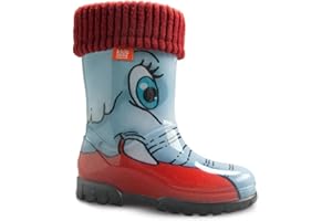 Demar Bottes de pluie et neige en caoutchouc à doublure polaire pour fillette Motif cœurs Rose/violet