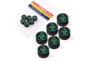 CUESOUL 14mm Pool Cue Tips - Premium Pigskin Leather & 9 Layers Laminated Design, Glue-on Tips for English Pool Cue Stick Billiards, Professional Hardness Moisture Proof Cue Billiards Accessories