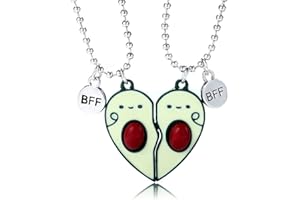 CERSLIMO Best Friend Necklace - Matching Heart Friendship Necklace for 2 Girls, Kids' Birthday &