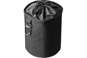 TERJBG Aufhängbar Wäscheklammerbeutel, 15x20cm Schwarz Wäscheklammer Beutel mit Karabinern und Zugkordelverschluss, Wasserdicht Klammerbeutel für Fasst bis zu 100-150 Wäscheklammern