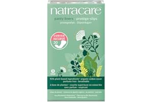 Natracare Natural Curved Panty Liners with Organic Cotton | 30 Liners x 3 Packs (90 Liners)