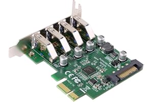 NFHK Low Profile 4 Ports PCI-E to USB 3.0 HUB PCI Express Expansion Card Adapter 5Gbps for Motherboard