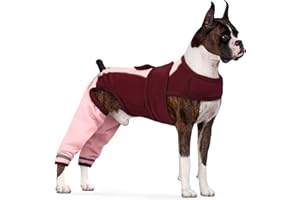 Erholungsanzug Hund, Op Body Hund Hinterbein Bandage Wundschutz Hinterbein Postoperative Kleidung(Rosa, 2XL)