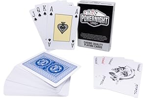 Poker Night Pro Deck of Playing Cards | UK Brand | Plastic 100% Waterproof (Blue Backs | Premium Deck | Bridge Rummy Canasta (3 Jokers)