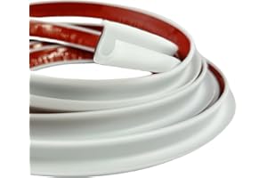 Ssamall Rail d'écoulement d'eau de pluie en forme de J avec dos adhésif, 2,5 cm, bande de dérivation d'eau pour véhicule, camion, camping-car, bateau, voiture, fourgonnette, porte de maison, 5 m,