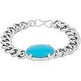 Bollywood Inspired Turquoise Bracelet for Men Silver Chain Bracelet Men's Jewelry for Gifting
