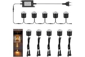 AROTELICHT Reflektor LED do zabudowy, 10 sztuk, reflektor podłogowy, wodoszczelny, IP67, 0,6 W, Ø 32 mm, taras, kuchnia, ogród (ciepła biel, 12 V)