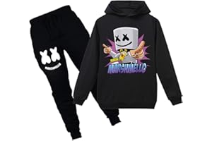 Silver Basic Música Sudadera con capucha y Pantalones Chandal para Niños Ocio DJ cómodo Traje suéter Conjuntos de Pantalones