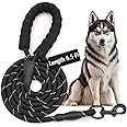 Boltz Heavy Duty Nylon Reflective Leash 6.5 Feet, ½ Inch Thick Reflective Training Rope for Small, Medium and Large Dogs, Strong and Durable Padded Handle & Night Reflective Leash (6.5 Feet, Black)