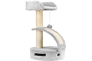 AQPET Rascador Panamá de 58 cm con caseta para Gatos, árbol Parque de Juegos para Gatos, Color Gris