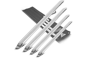 ‎STAHLWERK STAHLWERK Hebeleisen 4er Set 500 | 600 | 700 | 800 mm Kfz Reifeneisen | Montiereisen | Montierhebel | Reifen-Montageeisen | Reifenhebel aus verchromtem Mangan-Stahl für Reifenwechsel