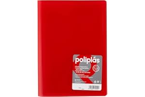 Grafoplas I Carpeta con Fundas Plastico I 30 Fundas Transparentes I Tamaño Din A4 Rojo I Serie Poliplas Opaco I Fabricados en España I Tapas Flexibles I Gran Capacidad de Almacenaje