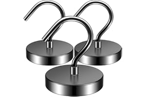 FINDMAG 3Pack Black Strong Magnetic Hooks, 100lbs+ Heavy Duty Magnets with Hooks for Cruise Ship Walls,Magnetic Kooks Heavy Duty for Cruise Cabins,Hanging,Grill,Tool,Kitchen
