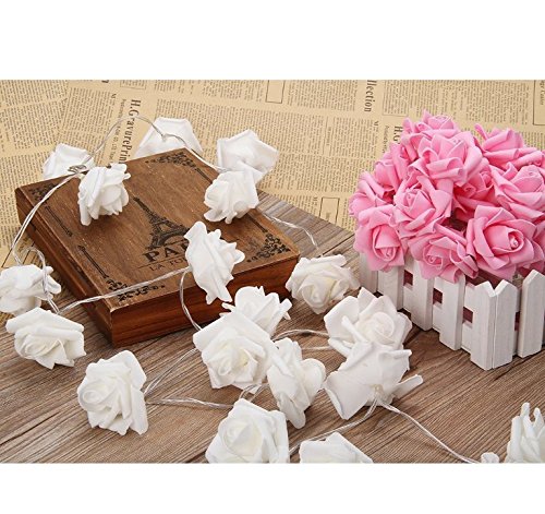 Blumen LED Lichterkette 20 LED Rosen Lichterkette Batteriebetrieben Innen Im Freien Beleuchtung für Garten Rasen Bar Verein Hochzeit Valentinstag Weihnachten Schlafzimmer Innendekoration - 9