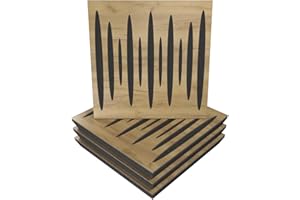 UA ACOUSTICS Panel Acústico Difuso de Absorción de Sonido «Pulsar» | 50x50x5cm | Absorción - Difusión - Reflexión - Insonorización - Aislamiento | Madera perforada laminada: (Púlsar, Roble)