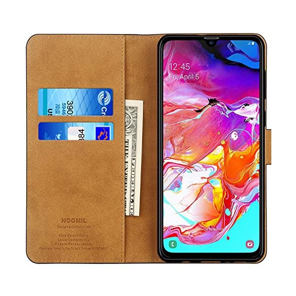 HOOMIL Handyhülle für Samsung Galaxy A70 Hülle, Premium Leder Flip Schutzhülle für Samsung Galaxy A70 Tasche, Schwarz – Bild 3