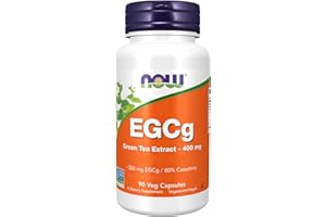 Now Foods, EGCG Green Tea Extract, 400mg, 90 Cápsulas vegetales, Testado en Laboratorio, Sin Gluten, Sin Soja, Vegetariano, No GMO