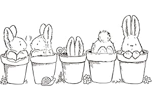 ‎ECMQS Ostern Hase Eingemacht Pflanze DIY Transparente Briefmarke, Silikon Stempel Set, Clear Stamps, Schneiden Schablonen, Bastelei Scrapbooking-Werkzeug