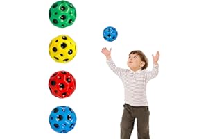 Vueinrg 4 Stück Astro Jump Ball Moon Ball Space Ball Hohe Sprünge Gummiball Moonball Bounce Loch Ball Bouncing Ball Planeten Hüpfbälle für Kinder (7cm, 4 Farben)