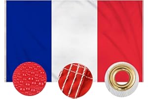 HOLLYLIFE Drapeau Francais 210D Nylon Oxford Drapeau France 150x90 œillets en Laiton Fanion Tissue à colorier Bleu Blanc Rouge Parfait pour Festivals Manif Jardin Extérieur Decoration Résistant aux UV à l'eau