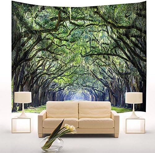 Indian Tapestry Wall Psychedelic Starry Sky Tapestry and Boulevard Forest Tapestries Hanging Hippie Bedspread Beach Throw Towel Blanket Bohemian Tablecloth Room Dorm Decor