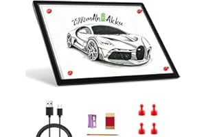 iVAOOZE Tracing Light Box Pad for Artists Drawing Diamond Painting Sketching Animation,5 Levels Brightness Artcraft Light Table, Cordless Battery Powered Light Drawing Board (A4 Rechargeable)