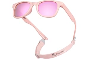 COCOSAND Baby Toddler Sunglasses with Strap Polarized Flexible Square Frame for Kids Girls Boys 2-6 Years Old