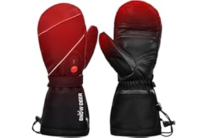 SNOW DEER Gants Chauffants pour Ski,7.4V 2200mAh Gants Chauffants à Pile Rechargeable pour Hommes Femmes,Gants de Neige pour Hiver Voyageurs,Motards,Ski de Neige,Camping Randonnée Chauffe-Mains