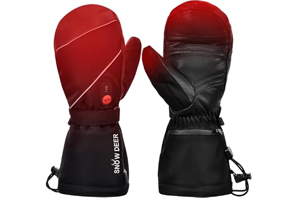 SNOW DEER Gants Chauffants 7.4V 2200mAh Rechargeable pour Ski, Hommes Femmes, Hiver, Motards, Neige, Camping, Randonnée - Chauffe-Mains