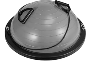 GROWNEER Balance Ball Board Inflatable Air Dome With Resistance Bands and Pump, Women Exercise Balance Trainer for Home Gym Workout Fitness Anti-slip Half Yoga Ball for Pilates