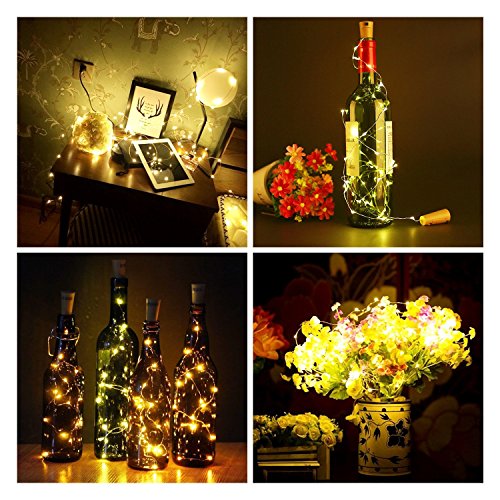 confronta il prezzo Merisny 9 Pezzi Luci per Bottiglie 1M 20 led, Tappo Led di Bottiglie Luminose con 12 Pezzi Batteria di Ricambio miglior prezzo