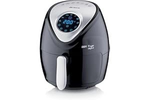 Ariete Airy Fryer Digital 4616, Friggitrice ad Aria 3,5 Litri, Timer da 60 Minuti, LCD e Touchscreen con 7 Modalità di Cottura, Temperatura Massima 200° C, 1300W, Nero
