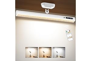 Moslumin lampara led escritorio recargable, 4000mAh barra de luz armario a pilas sin cable con magnetica y mando, luces pared bateria inalambrica para cocina, baño espejo, mesita noche, estanteria
