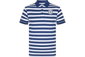 Chelsea FC Mens Polo Shirt Striped OFFICIAL Football Gift
