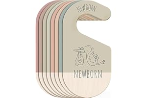 Maslasee Baby Wardrobe Dividers, 8PCS Baby Nursery Decor & Closet Dividers, Wooden Wardrobe Double Sided Shelf Dividers for Nursery Organization, Baby Clothes Organizer and Nursery Decor