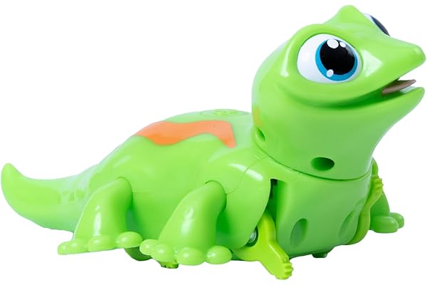Animagic - Let's Go Gecko Vert - Ton Nouvel Ami Animal Interactif - Jouet Electronique - Compagnon Doux - A Partir de 5 Ans - Plus de 50 Lumières et Sons Amusants