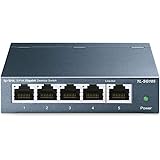 TP-Link TL-SG105 5-Ports Gigabit Netzwerk Switch (bis 2000 MBit/s im Vollduplexmodus, geschirmte RJ-45 Ports, Metallgehäuse,