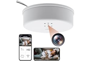 4U Hidden Camera Smoke Detector, WiFi 1080P HD Spy Security Camera with Real-Time Monitor Night Vision and Motion Detection, Mini Spy Indoor Camera for Home Office Nanny Cams
