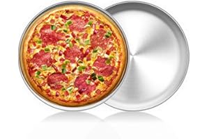 LZYMSZ 2 szt. Pieczenie ze stali nierdzewnej, Okrągła taca do pieczenia pizzy, Nieprzywierające aluminiowe naczynia do gotowania restauracji i domowej pizzy (20 cm)
