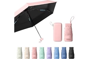 Sykrawki Reise-Regenschirm, Mini Regenschirm, Kleiner UV-Regenschirm, Winddichter Regenschirm Mit Kapselhülle, Tragbarer Taschenschirm Für Männer Und Frauen