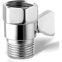 Valvola Intercettazione Soffione Doccia - Limitatore Flusso Acqua, G 1/2", Cromato, 4 Pezzi