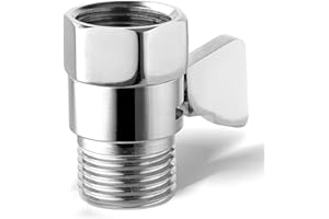 Ouligay Głowica prysznicowa, zawór odcinający, mosiężny, zawór odcinający, głowica prysznicowa, mosiężna, chromowana, głowica prysznicowa, gwint zewnętrzny, zawór odcinający do prysznica, słuchawka prysznicowa