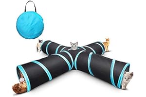 SUPTMAX Cat Tunnel, Large indoor outdoor Collapsible Pet Toy Crinkle Tunnel Tube with Storage Bag for Cat, Dog, Puppy, Kitty, Kitten, Rabbit