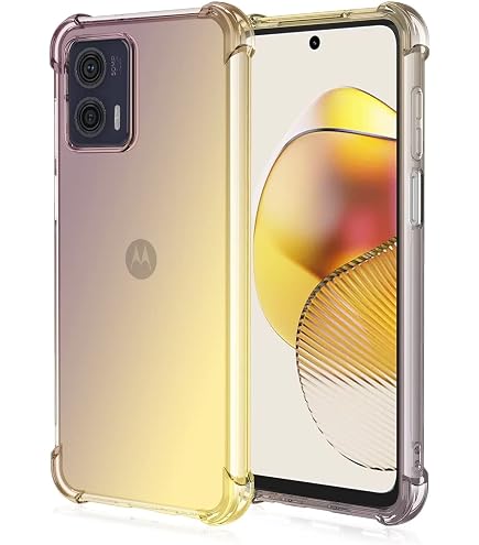 SEAHAI Cover Per Motorola Moto G53 5G Cover, Ultra Sottile Custodia In TPU A Gradiente Colori, Trasparente Silicone Morbido Case Antiurto Cover, Nero/Oro
