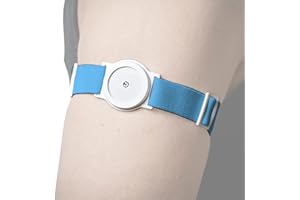 DiaBrothers Freestyle Libre - Correa de fijación con correa ajustable - Soporte: blanco - Pulsera: azul cielo - Talla: M (25-35 cm)