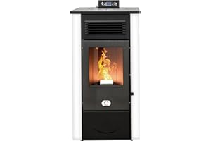 ‎STUFE A PELLET ITALIA STUFE A PELLET ITALIA Canada 12 KW 5 Sterne | Pelletöfen Effizienz 91% Heizt 120m² Autonomie 15 Std. 5-Sterne-Zertifiziert Programmierbar 5 Kräfte 24 Monate Garantie Weiß